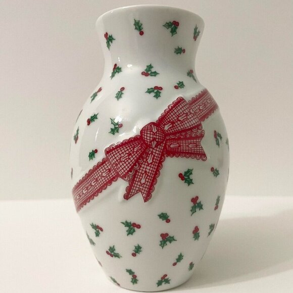 Vintage Himark Holidays Christmas Vase 5.5 Inch Tall Made in Japan - Picture 16 of 16
